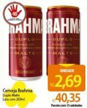 Atacadão Cerveja Brahma Duplo Malte Lata com 269ml oferta
