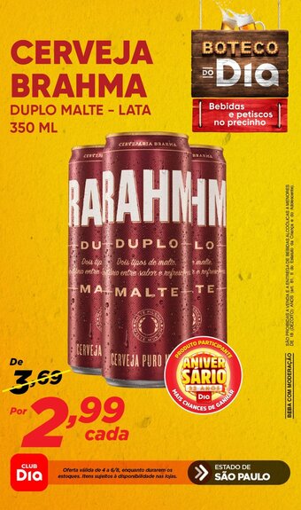Dia CERVEJA BRAHMA DUPLO MALTE - LATA 350ML oferta