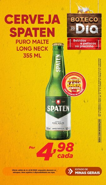 Dia CERVEJA SPATEN PURO MALTE LONG NECK 355 ML oferta