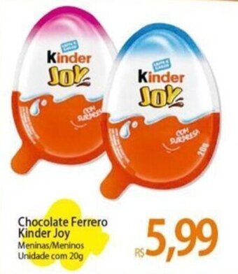 Atacadão Chocolate Ferrero Kinder Joy Meninas/Meninos Unidade com 20g oferta