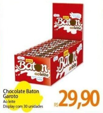 Atacadão Chocolate Baton Garoto Ao leite Display com 30 unidades oferta