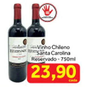 Shibata Supermercados Vinho Chileno Santa Carolina Reservado-750ml oferta