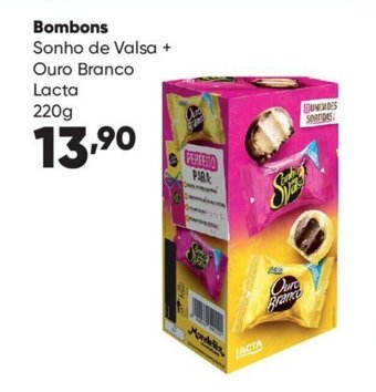 Zaffari Bombons Sonho de Valsa + Ouro Branco Lacta 220g oferta