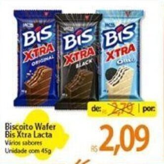 Atacadão Biscoito Wafer Bis Xtra Lacta Vários sabores Unidade com 45g oferta