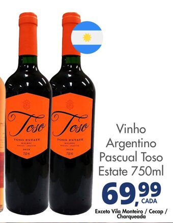 Delta Supermercados Vinho Argentino Pascual Toso Estate 750ml oferta