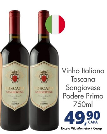 Delta Supermercados Vinho Italiano Toscana Sangiovese Podere Primo 750ml oferta