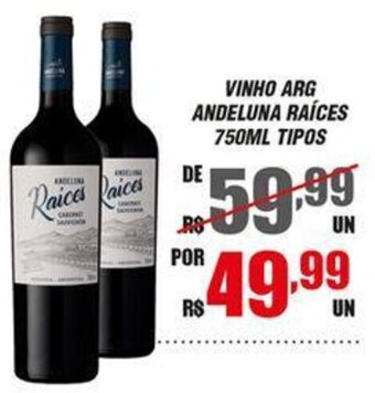 VINHO ARG ANDELUNA RAÍCES 750ML TIPOS