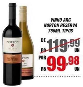 Violeta Supermercados VINHO ARG NORTON RESERVA 750ML TIPOS oferta