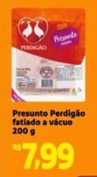 Extra Supermercado Presunto Perdigão fatiado a vácuo 200 g oferta