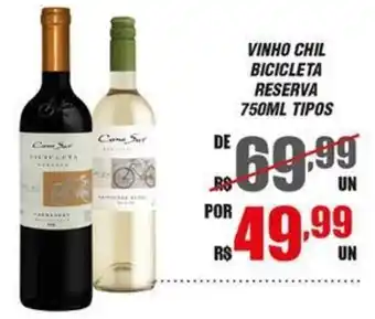 Violeta Supermercados VINHO CHIL BICICLETA RESERVA 750ML TIPOS oferta