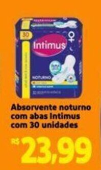 Extra Supermercado Absorvente noturno com abas Intimus com 30 unidades oferta