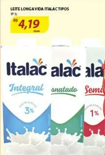 Leite Longa Vida Italac tipos 1L