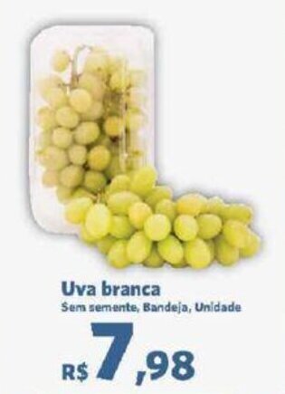 Sam's Club Uva branca Sem semente, Bandeja, Unidade oferta