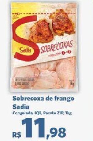 Sam's Club Sobrecoxa de frango Sadia Congelada, IQF, Pacote ZIP, 1kg oferta