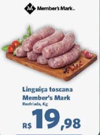 Sam's Club Linguiça toscana Member's Mark Resfriada, Kg oferta
