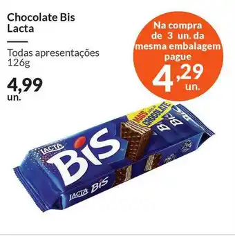 Zaffari Chocolate Bis Lacta 126g oferta