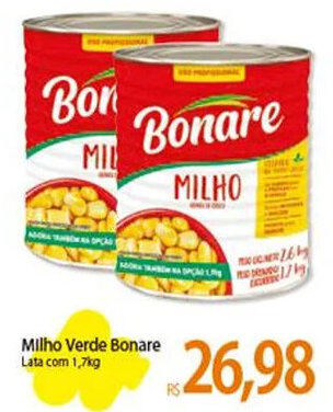 Atacadão Milho Verde Bonare Lata com 1,7kg oferta