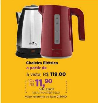 Lojas TaQi Chaleira Elétrica oferta