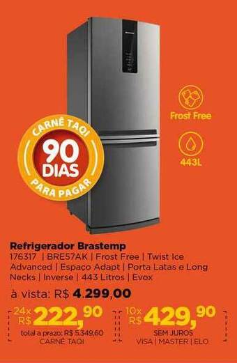 Lojas TaQi Refrigerador Brastemp oferta