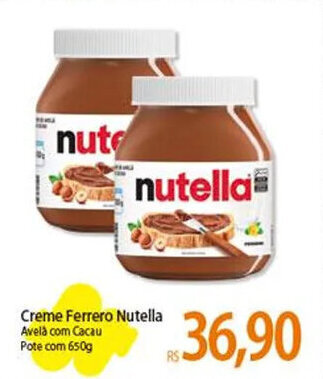 Atacadão Creme Ferrero Nutella Avela com Cacau Pote com 650g oferta