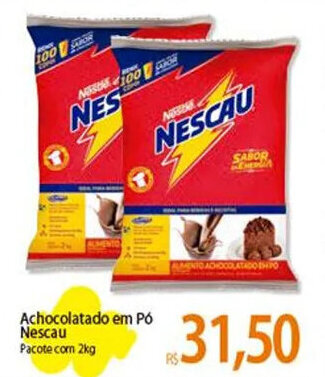 Atacadão Achocolatado em Pó Nescau Pacote com 2kg oferta
