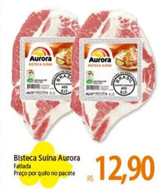 Atacadão Bisteca Suína Aurora Fatiada Preço por quilo no pacote oferta