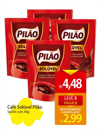 Atacadão Café Solúvel Pilão Sachê com 40g oferta