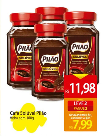 Atacadão Café Solúvel Pilão Vidro com 100g oferta