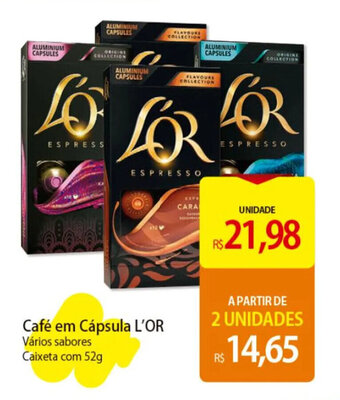 Atacadão Café em Cápsula L'OR Vários sabores Caixeta com 52g oferta
