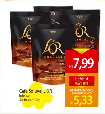Atacadão Café Solúvel L'OR Intense Sachê com 40g oferta