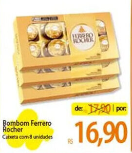 Atacadão Bombom Ferrero Rocher Caixeta com 8 unidades oferta