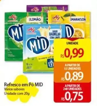 Atacadão Refresco em Pó MID Vários sabores Unidade com 20g oferta