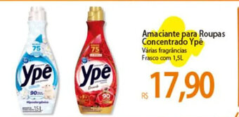 Atacadão Amaciante para Roupas Concentrado Ypê Várias fragrâncias Frasco com 1,5L oferta
