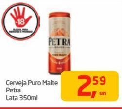 Tenda Atacado Cerveja puro malte petra lata 350ml oferta