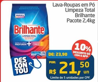Tenda Atacado Lava-roupas em pó limpeza total brilhante pacote 2,4kg oferta