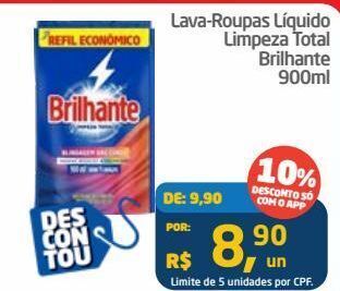 Tenda Atacado Lava-roupas líquido limpeza total brilhante 900ml oferta