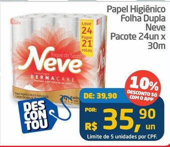 Tenda Atacado Papel higiênico folha dupla neve pacote 24un x 30m oferta