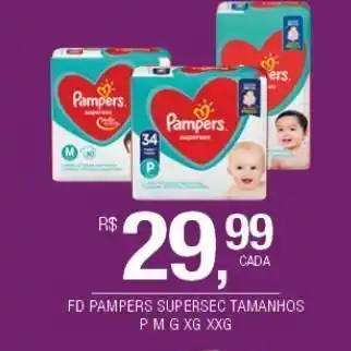 DB Supermercados Fd pampers supersec tamanhos p m g xg xxg oferta