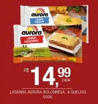 DB Supermercados Lasanha aurora bolonhesa, 4 queijos 600g oferta