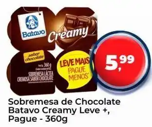Sobremesa de chocolate batavo creamy leve+ 360g