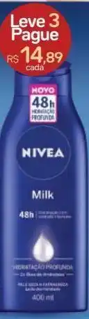 Drogal Hidratante nivea milk hidratação profunda 400ml oferta