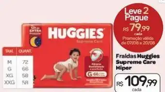 Drogal Fraldas huggies supreme care hiper oferta