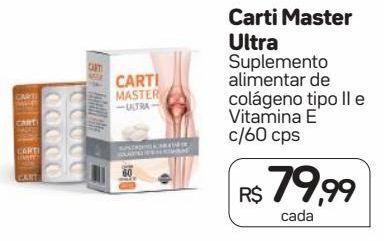 Carti master suplemento alimentar de colágeno tipo ii e ác. hialurônico  c/60 cps oferta na Drogal