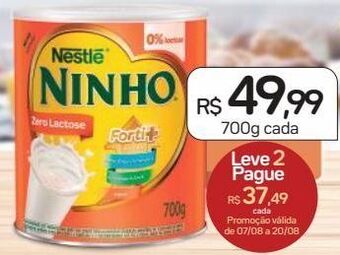Drogal Composto lácteo ninho fases zero lactose 700g oferta