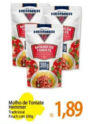Atacadão Molho de Tomate Hemmer Tradicional Pouch com 300g oferta