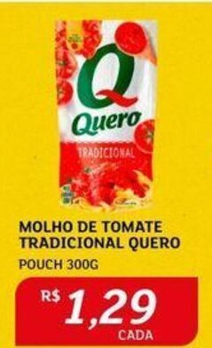 Assaí Atacadista MOLHO DE TOMATE TRADICIONAL QUERO POUCH 300G oferta
