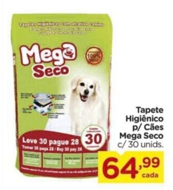 Carrefour Tapete Higiênico p/ Cães Mega Seco c/30 unids. oferta