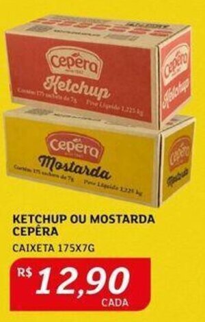 Assaí Atacadista KETCHUP OU MOSTARDA CEPERA CAIXETA 175X7G oferta