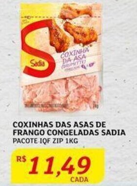 Assaí Atacadista COXINHAS DAS ASAS DE FRANGO CONGELADAS SADIA PACOTE IQF ZIP 1KG oferta