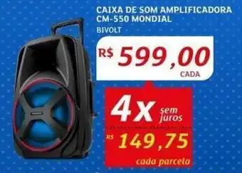 Assaí Atacadista CAIXA DE SOM AMPLIFICADORA CM-550 MONDIAL oferta